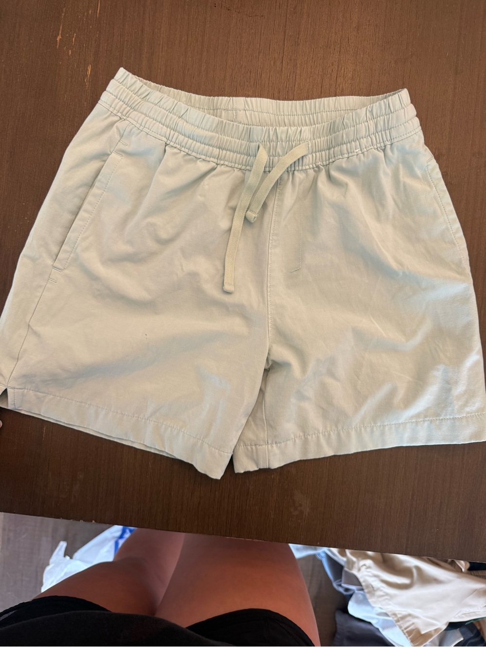 abercrombie kids cream pull-on shorts